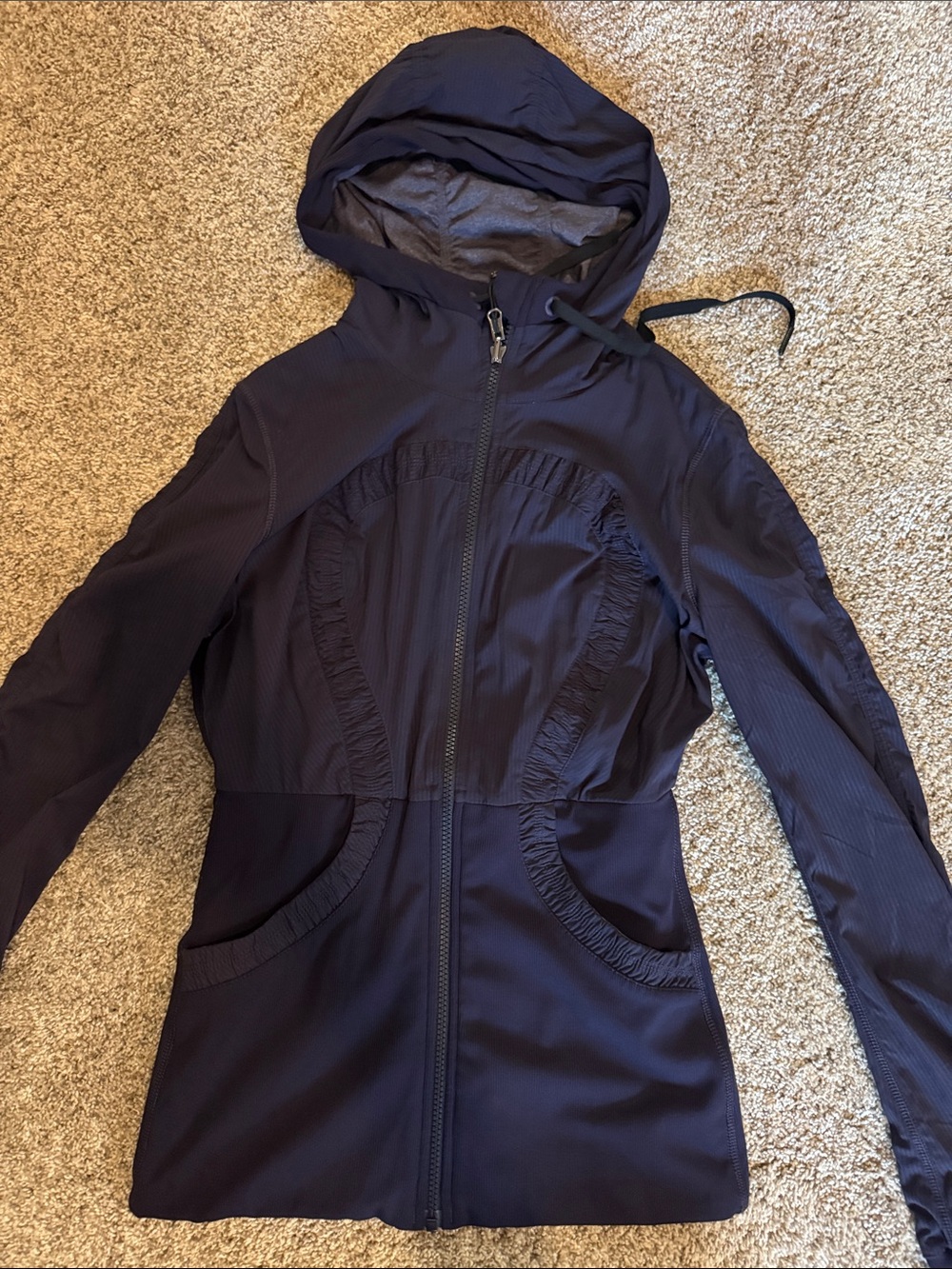 lululemon athletica Plum Hooded Utility Jacket with Gathered Paneling